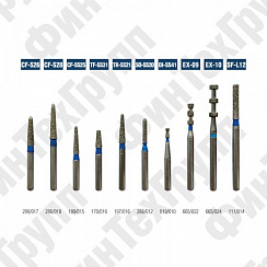 Алмазные боры CF-S26 CF-S28, CF-SS25, TF-SS31, TR-SS21, SO-SS20, DI-SS41, EX09-EX10, SF-L12 нумерация идентична борам MANI